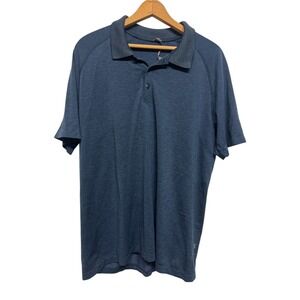 Lululemon Men's Metal Vent Tech Polo Blue Black Shirt SS Golf Sz XL